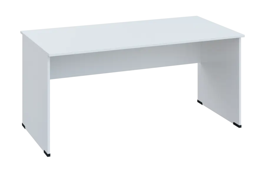 EPL 18 - 16 stůl kancelářský, dřevěná podnož, deska 18 mm, široký 1600 mm, bílá